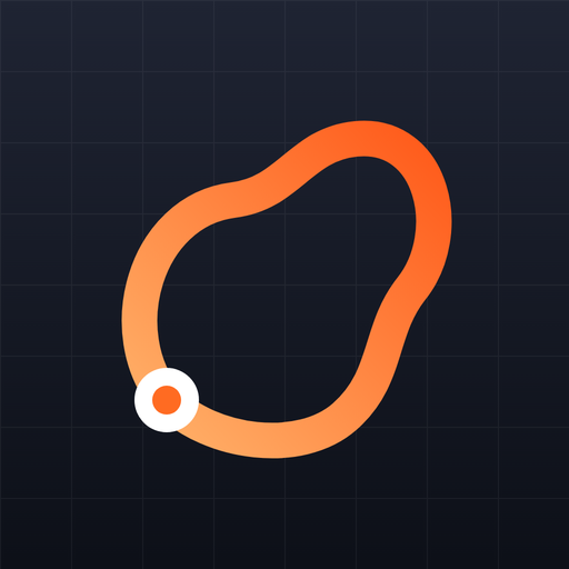 The Stride app icon: an orange route loop with a white start pin.